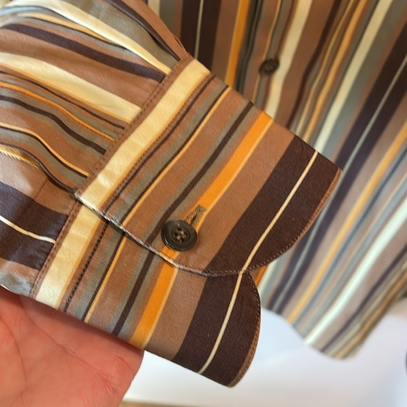 BARNEYS NEW YORK Striped Multicolor Men's Shirt Excellent Condition! Italy - Picture 5 of 7